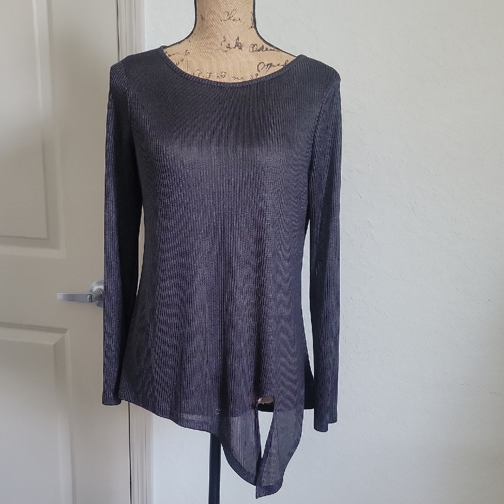 Alyx Black Asymmetrical Long Sleeve Blouse Size L To M